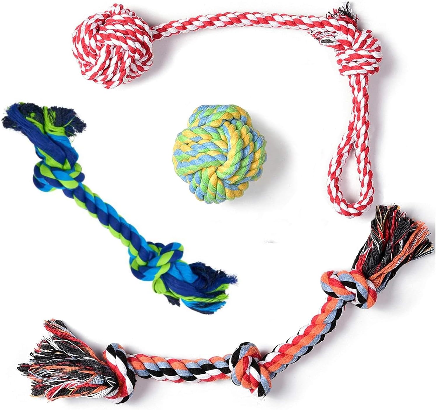 Agirav Tail Dog Toys + Dog Chew Toys + Puppy Teething Toys + Rope Dog Toy + Dog Toys for Small to Medium Dog Toys + Dog Toy Pack + Tug Toy + Dog Toy Set + Washable Cotton Rope for Dogs(Pack of 4)