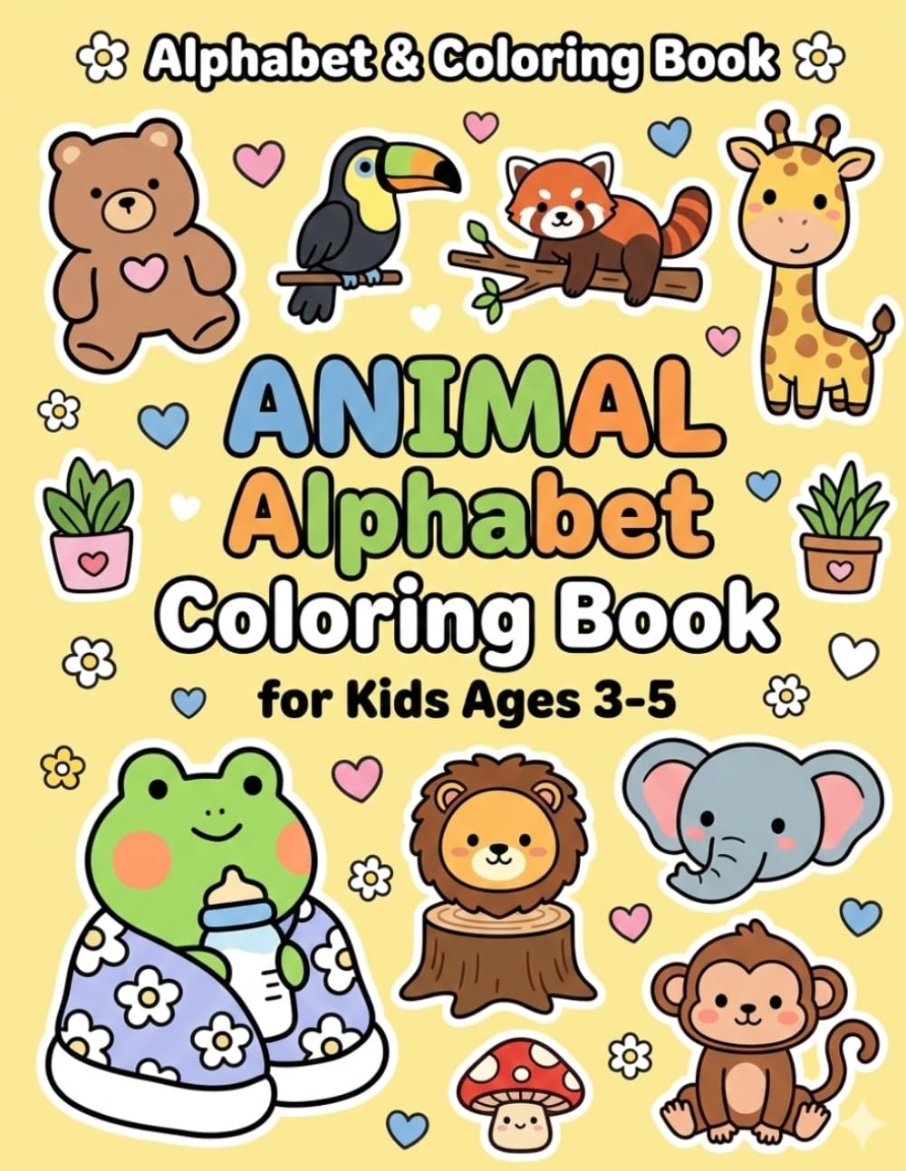 Animal Alphabet Coloring Book: A Fun ABC Coloring Book for Kids Ages 3–5 | Learn Letters with Cute Animals