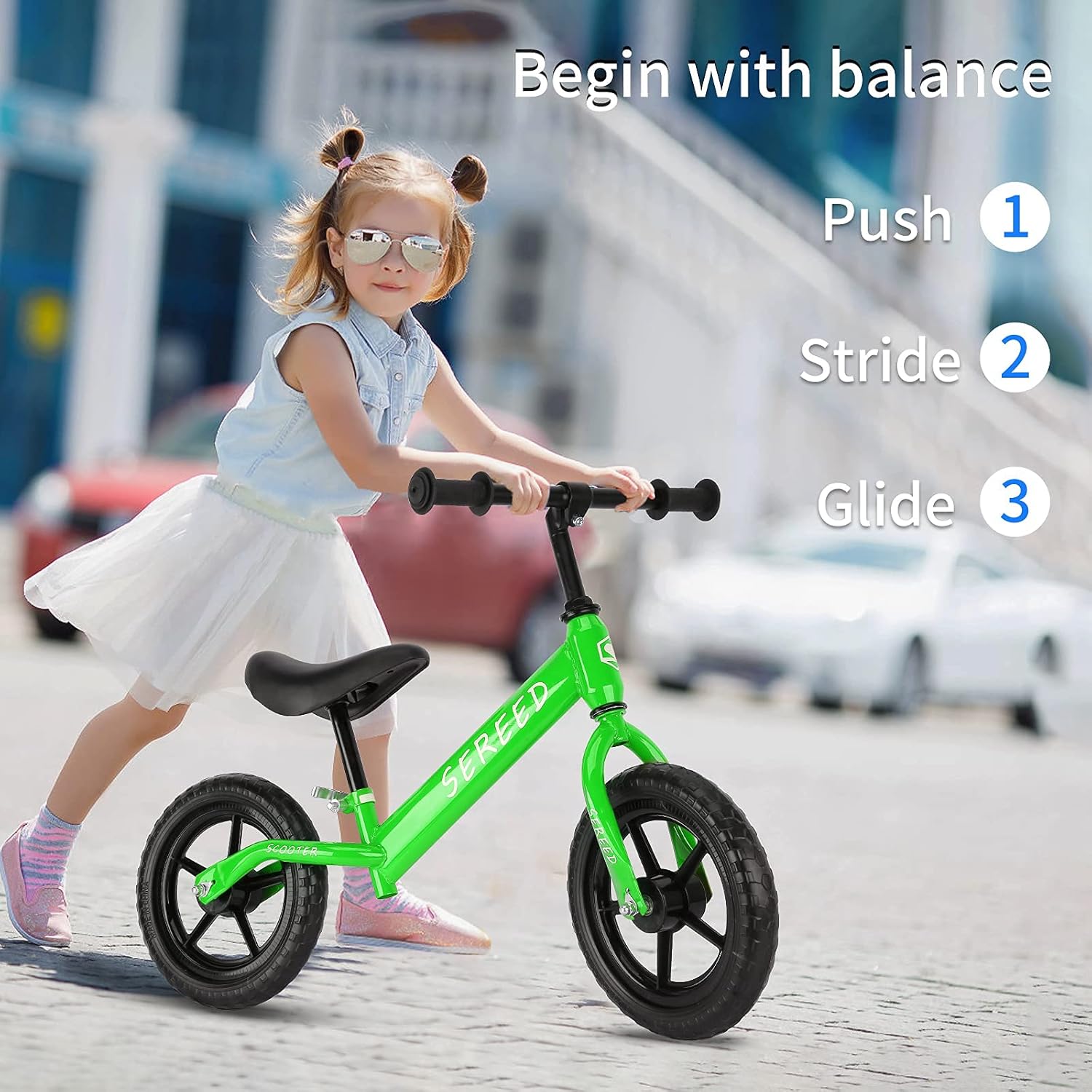 Toddler Balance Bike for 2-6 Years Old, 12 Inch Wheels Kids Sports Balance Bike Beginner Rider Training No Pedal Scooter Bicycle (Green): Sports & Outdoors