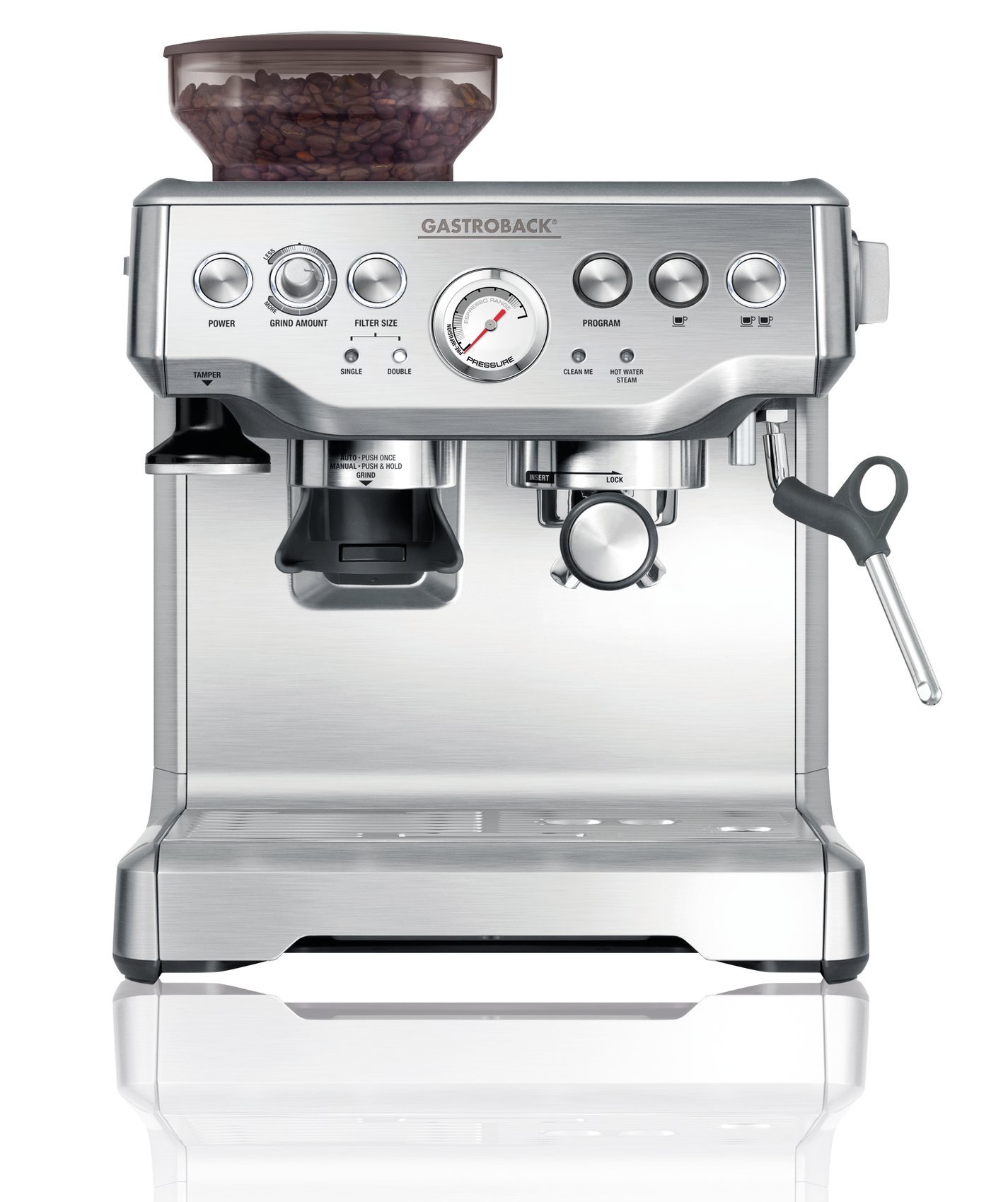 Machine à expresso Gastroback argent 10,4 kg pour café moulu et grains
