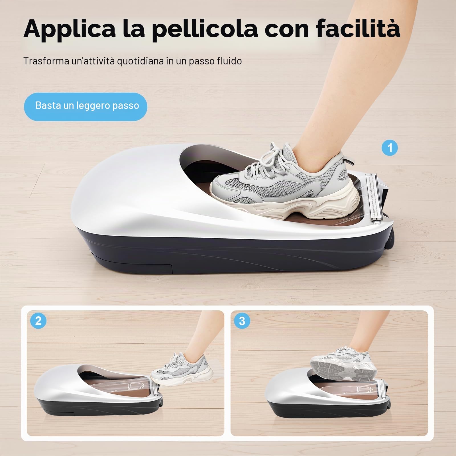Distributore Copriscarpe Macchina Automatica, Dispenser di Copriscarpe con 500 pz Copriscarpe Forma Usa e Getta, per Interni Casa Ufficio Supermercato Hotel, Argento