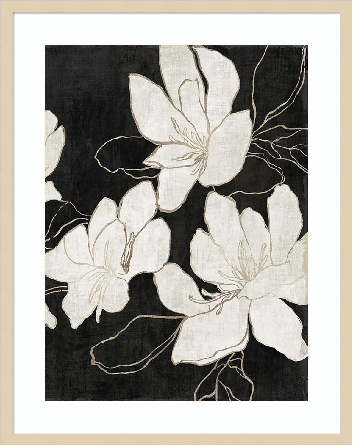 Amanti Art Framed Wall Art Print 41x33 Japandi III by Asia Jensen, Flowers Wall Art, Modern Contemporary Decor, X-Large Poster Painting Artwork for Living Room, Bedroom, Bathroom, Kitchen, Office or