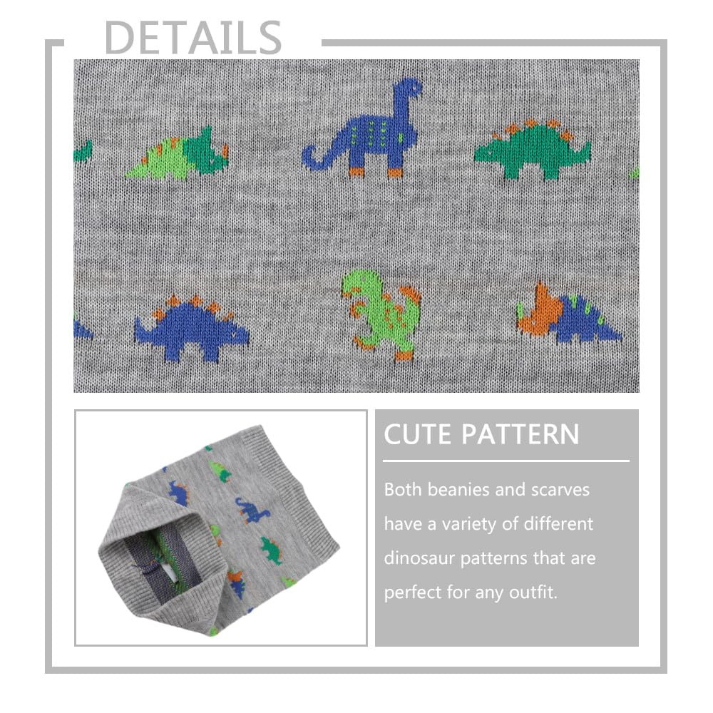 XIAOHAWANG Dinosaure Bébé Chapeau Écharpe Ensemble Chapeaux d'hiver pour Enfant Garçon Fille Bonnet de Chaud Automne 0 à 7 Ans