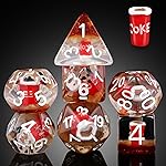 Cola DND Dice, DNDND 7PCS Resin DND Dice Set with Velvet Bag for D&D Role Playing Games and Tabletop GamesCola