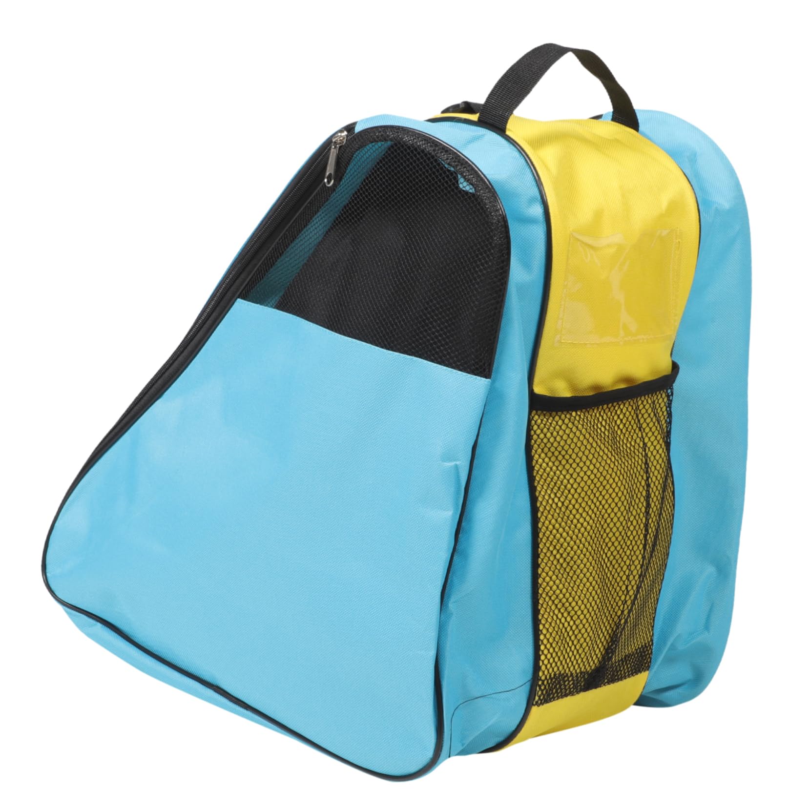 Kisangel Borsa per Pattini a Rotelle in Nylon, Zaino per Trasporto | Custodia per Pattini da Ghiaccio e Rotelle, Facile da Portare e Protezione, Blu Giallo Blu