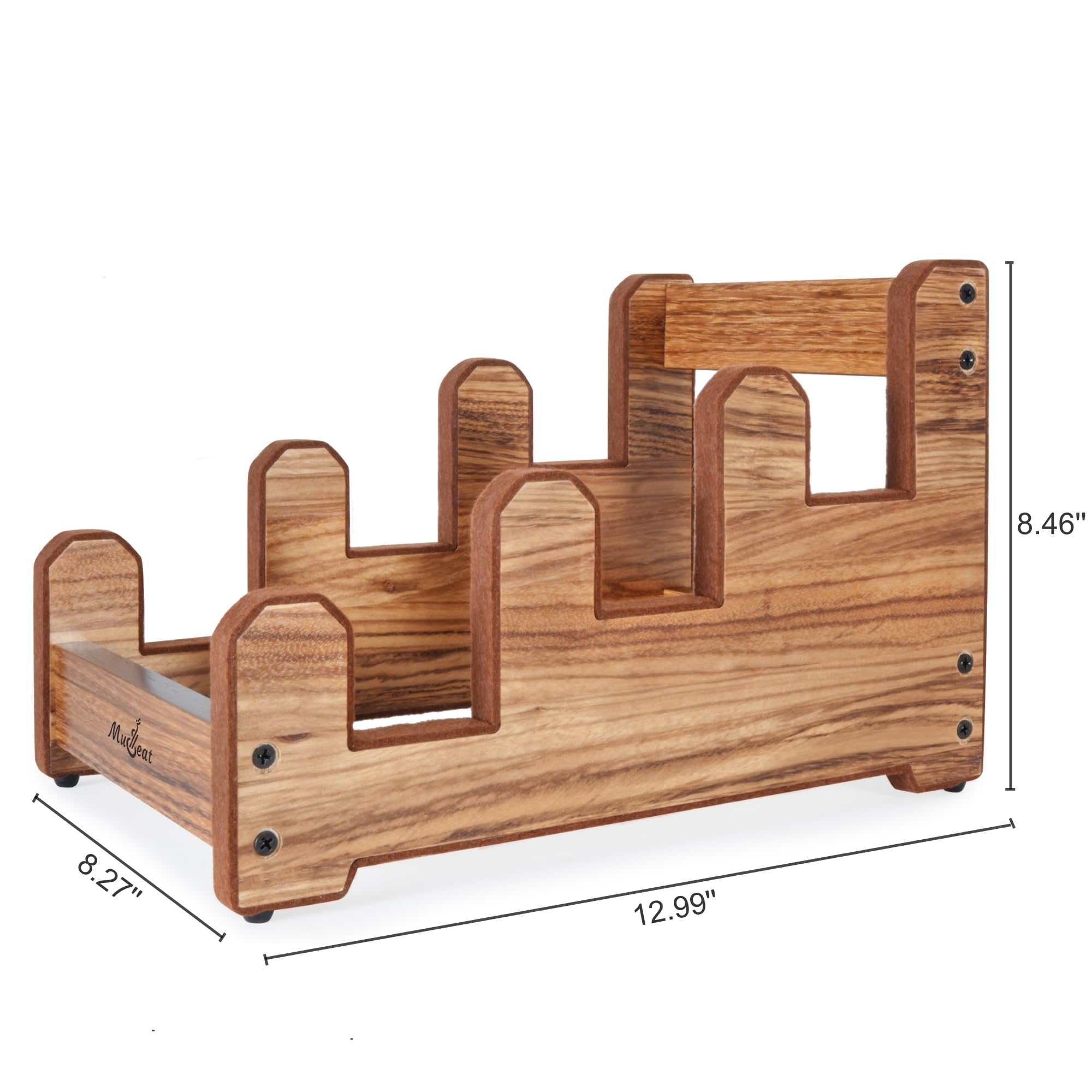 Supporto multiplo per chitarra, a 3 ripiani, in legno zebrato, per chitarra elettrica o basso, supporto per strumenti in legno massiccio per uomo, scaffale da pavimento in legno per