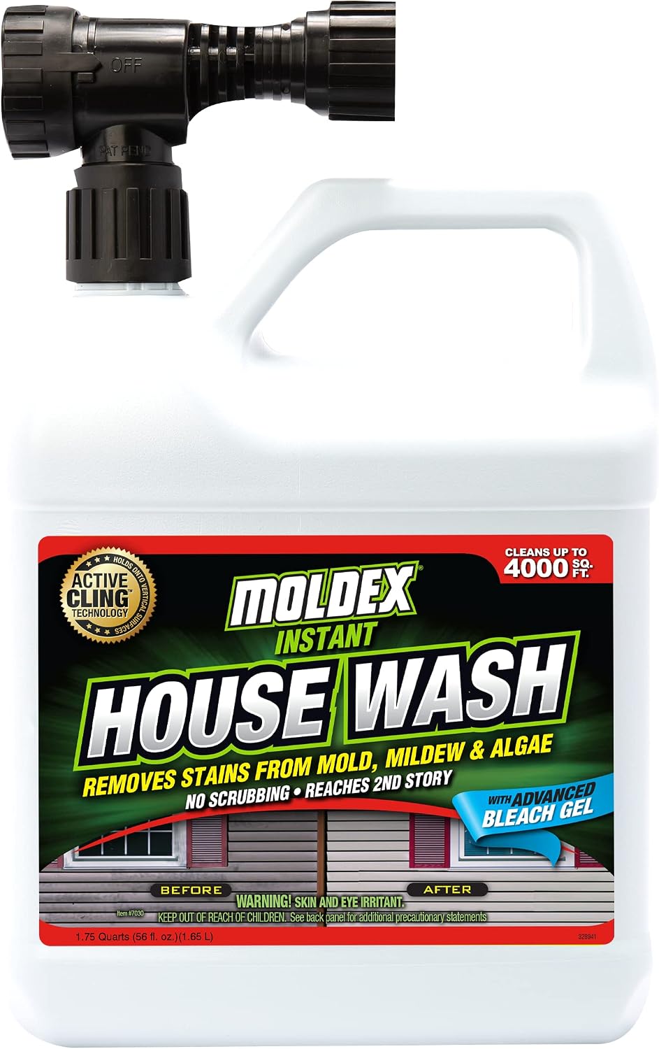 Moldex, 56 oz, Yellow Concentrated Instant House Wash, 56 Fl Oz (Pack of 1)