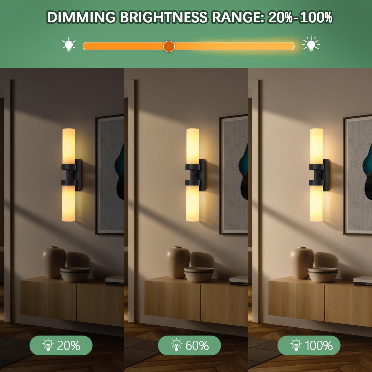 Rechargeable Wall Sconces Set of Two with Remote, Black Battery Operated Wall Sconce with Milky Glass, Sconces Wall Decor Set of 2 Wall Light Fixtures for Bedroom Bathroom Mirror Living Room