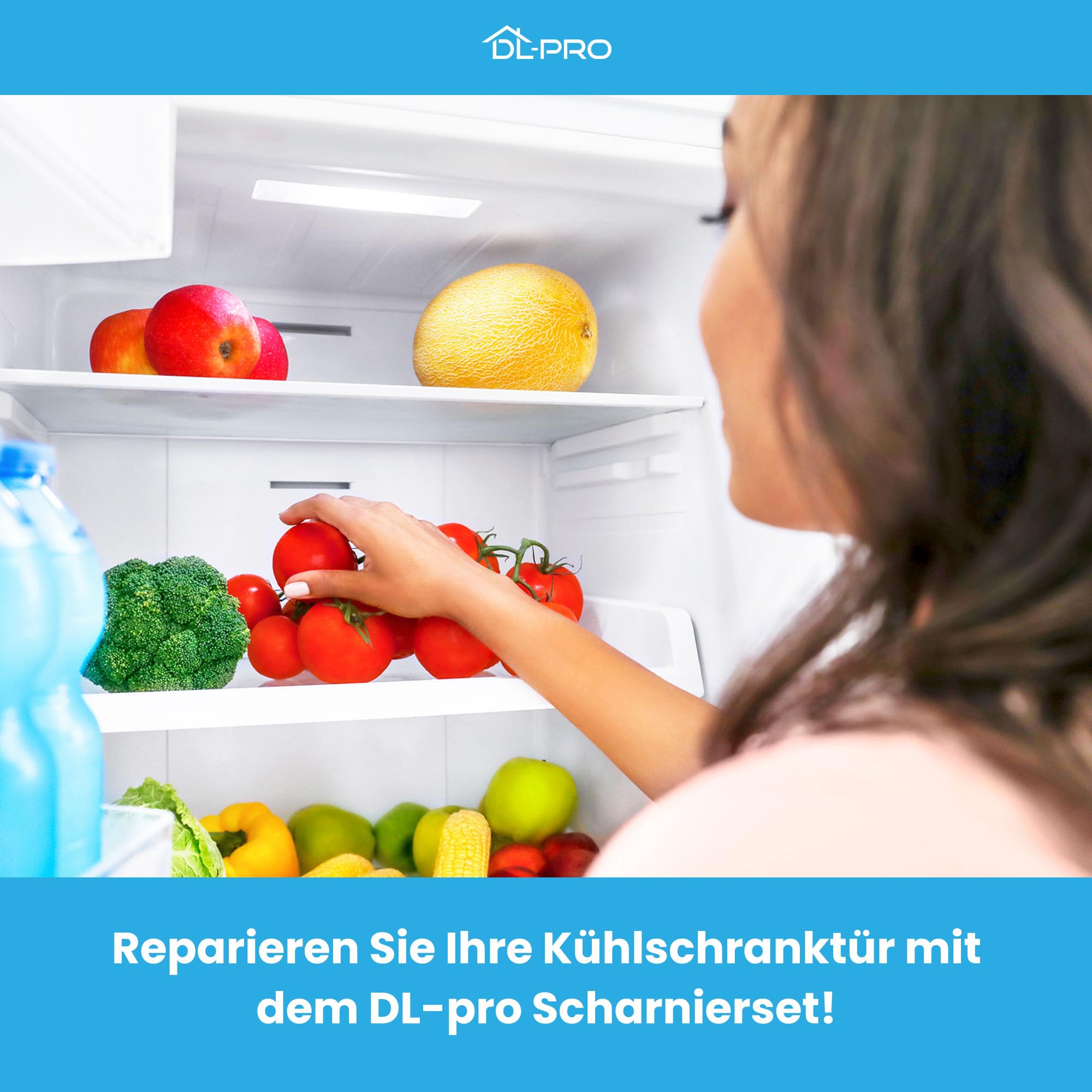 DL-pro Türscharnier Set oben + unten für Whirlpool Bauknecht Ignis 481231018626 Indesit Hotpoint C00312450 Scharnier Kit Hettich mit Montagesatz für KDI KGI KVI KVIC Kühlschrank Gefrierschrank
