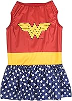 Vista 3 de DC Comics Disfraz de perro de la Mujer Maravilla XS El mejor disfraz de Halloween de la Mujer Maravilla de DC Comics para perros extra pequeños