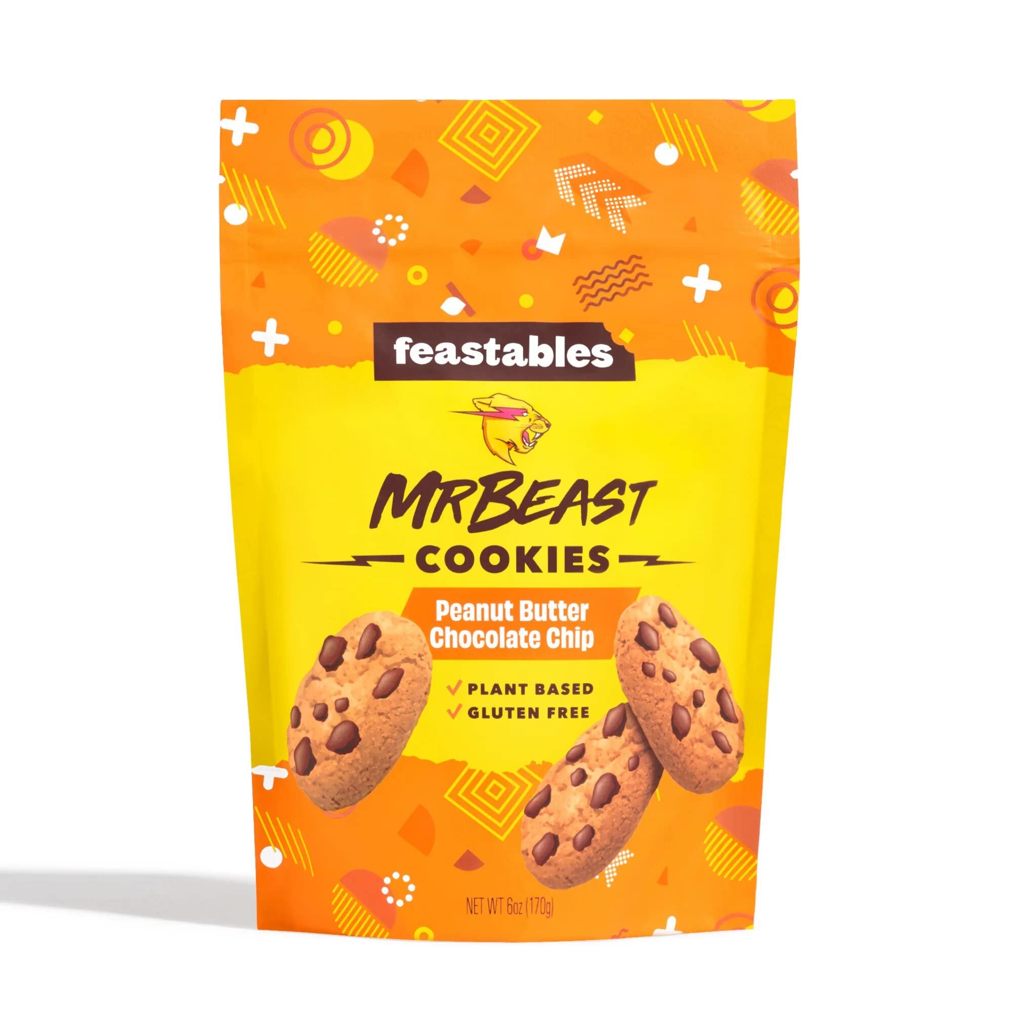 Feastables Mr. Beast Cookies Peanut Butter Chocoloate Chip 1 bag (6 ounce)