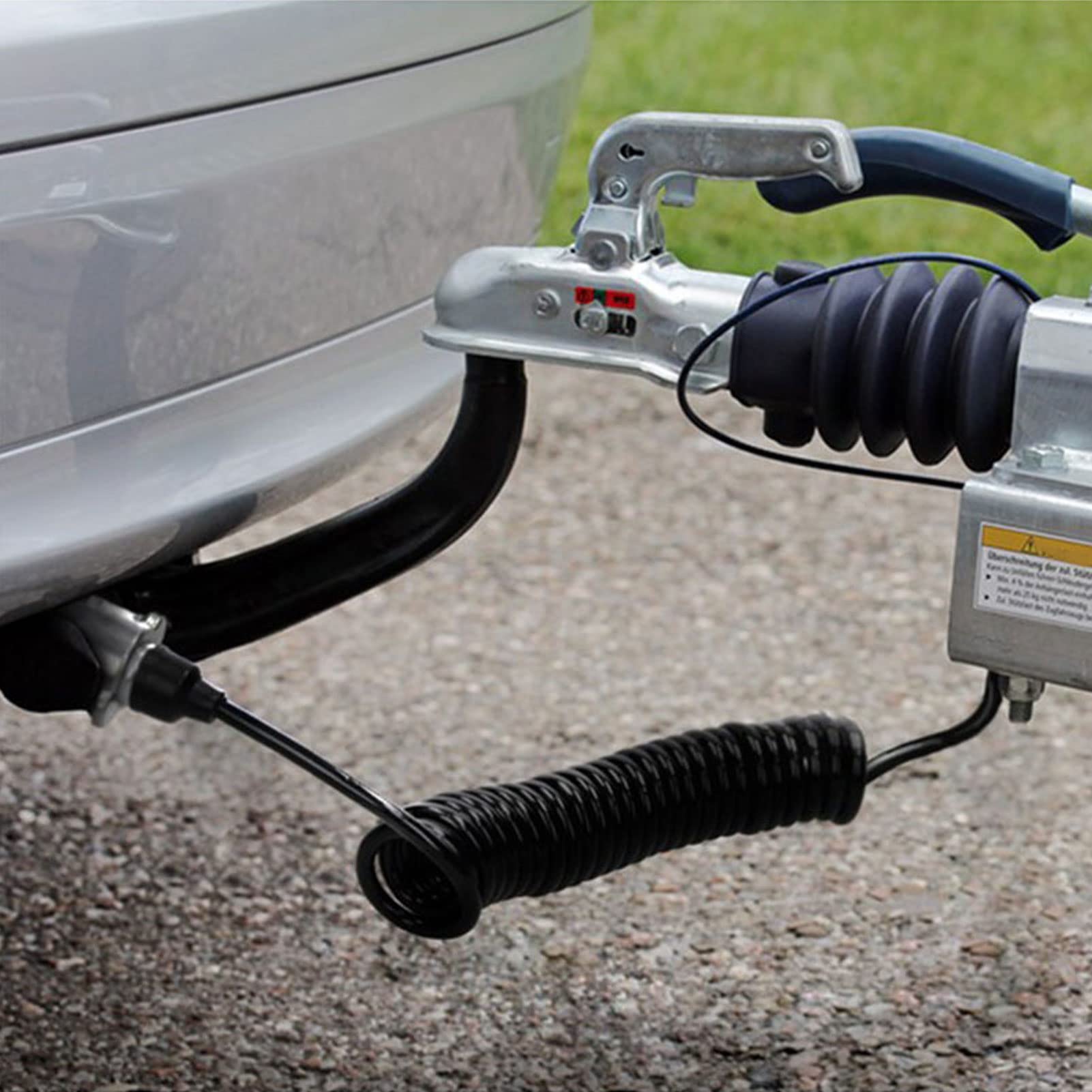 Trailer Wire Extension Coiled Cable, 12.8ft 20AWG 7 Core Polyurethane Copper Trailer Extension Cable for Tow Truck RV, Suitable for Car, Solar, Inverter