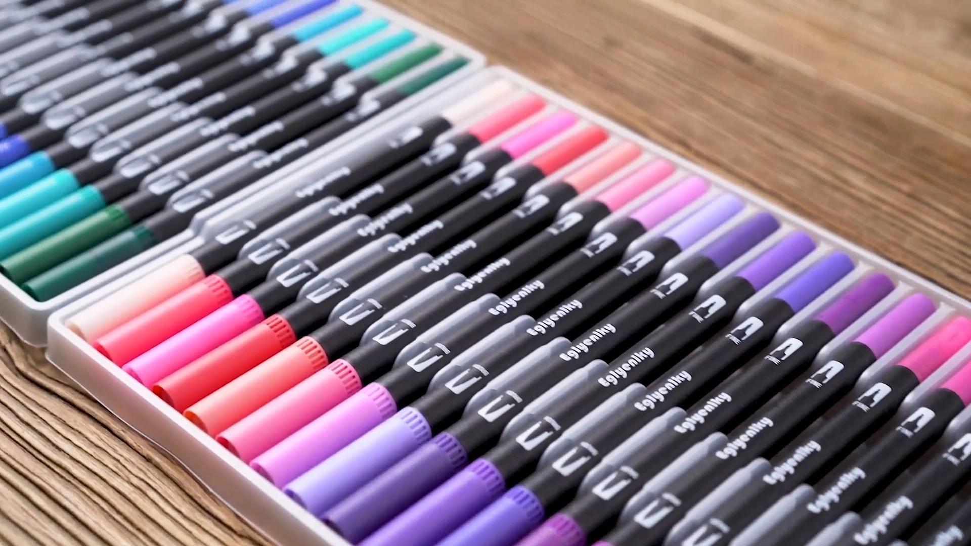 Set 60 Pennarelli A Doppia Punta Per Adulti E Bambini - Pennello E Fineliner Per Disegno E Colorazione - Foto 7