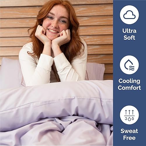 Miniatura 4 de Juego de sábanas de 4 piezas tamaño King, cómodas, transpirables y refrescantes, sábanas de lujo de hotel para mujeres y hombres, bolsillos