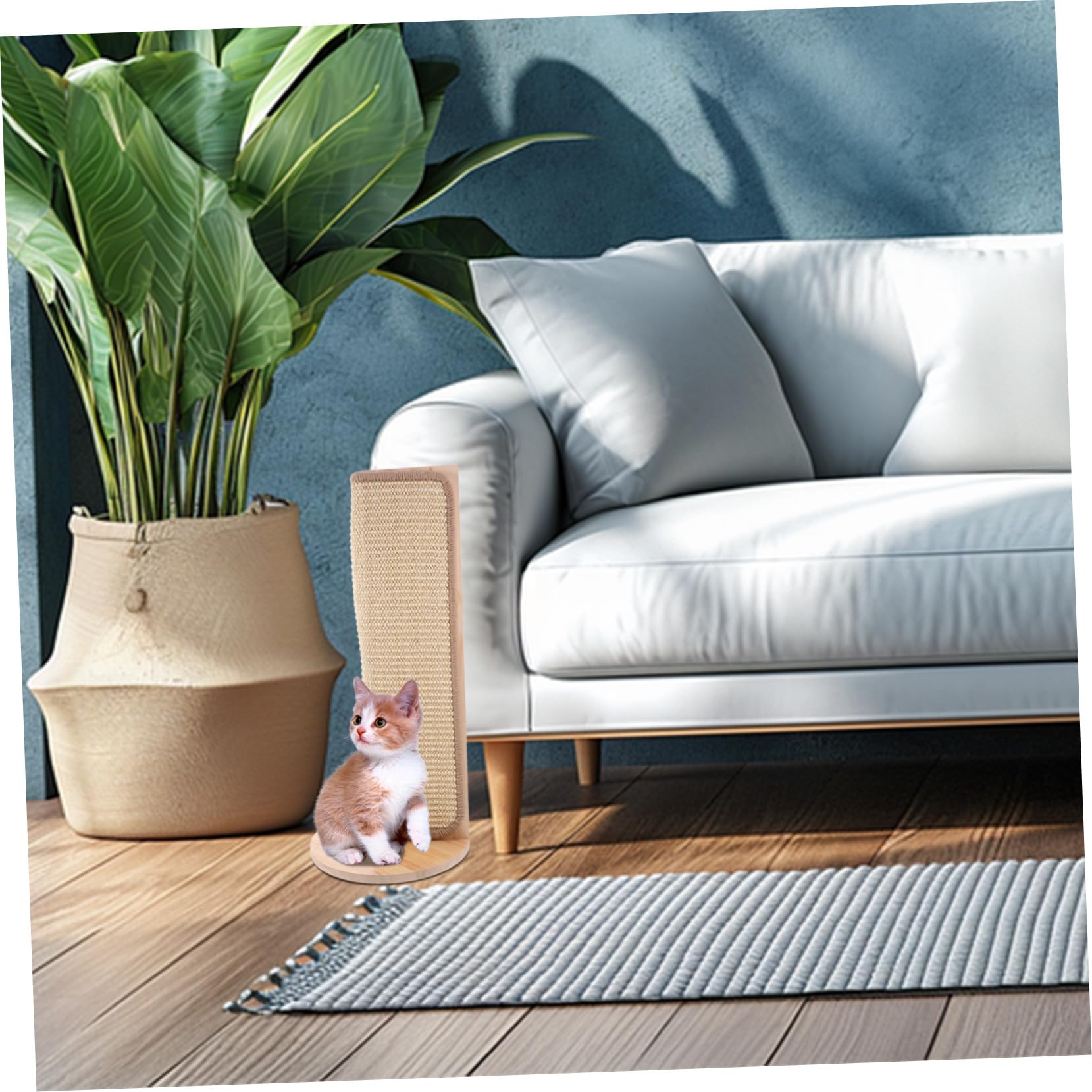 Protector de Esquina para Sofá de Gato Rascador de Sisal Natural Alfombrilla para Rascar Muebles Protección para Paredes y Esquinas Fácil Instalación y Limpieza