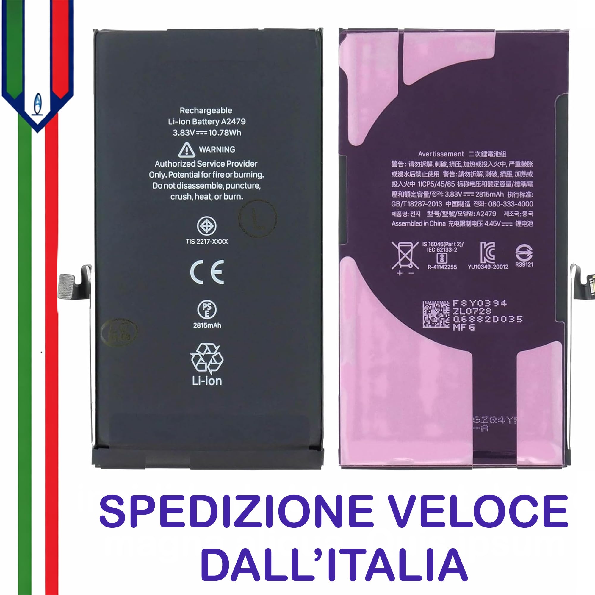 Batteria di ricambio compatibile con iPhone 15 A3090 A2846 A3089 A3092 SENZA MESSAGGIO DI ERRORE Diagnosticabile Con Percentuale Salute 100% Rimuove Avviso Batteria Sconosciuta in impostazioni