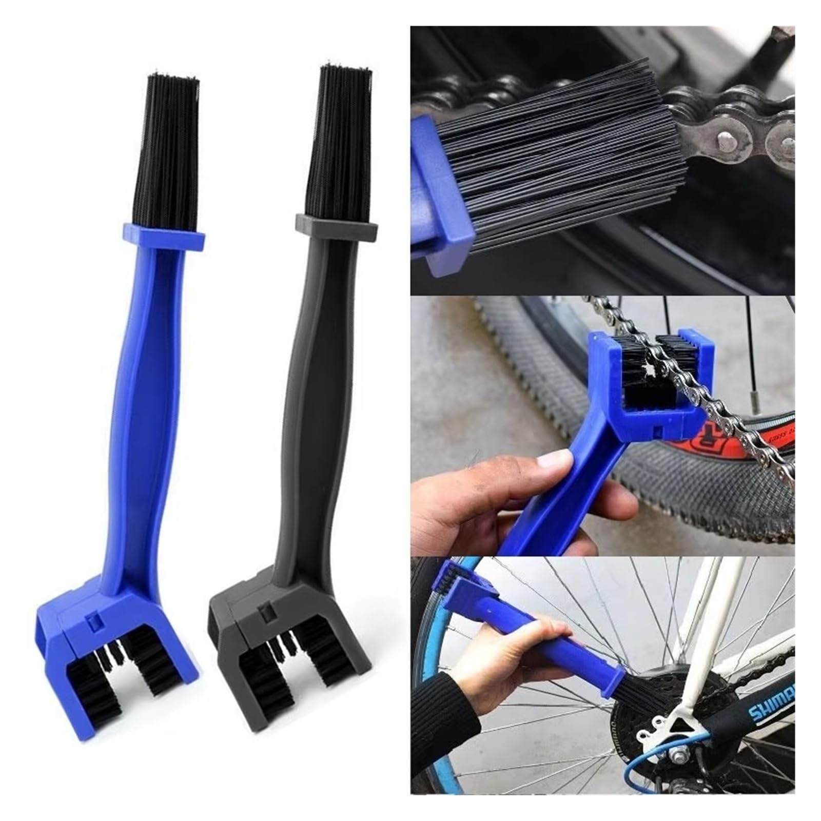 Przenośna szczotka do czyszczenia łańcuchów rowerowych, 1-3 szt., 3-częściowy zestaw narzędzi do łańcucha rowerowego MTB i Sprocket (3 sztuki w różnych kolorach)