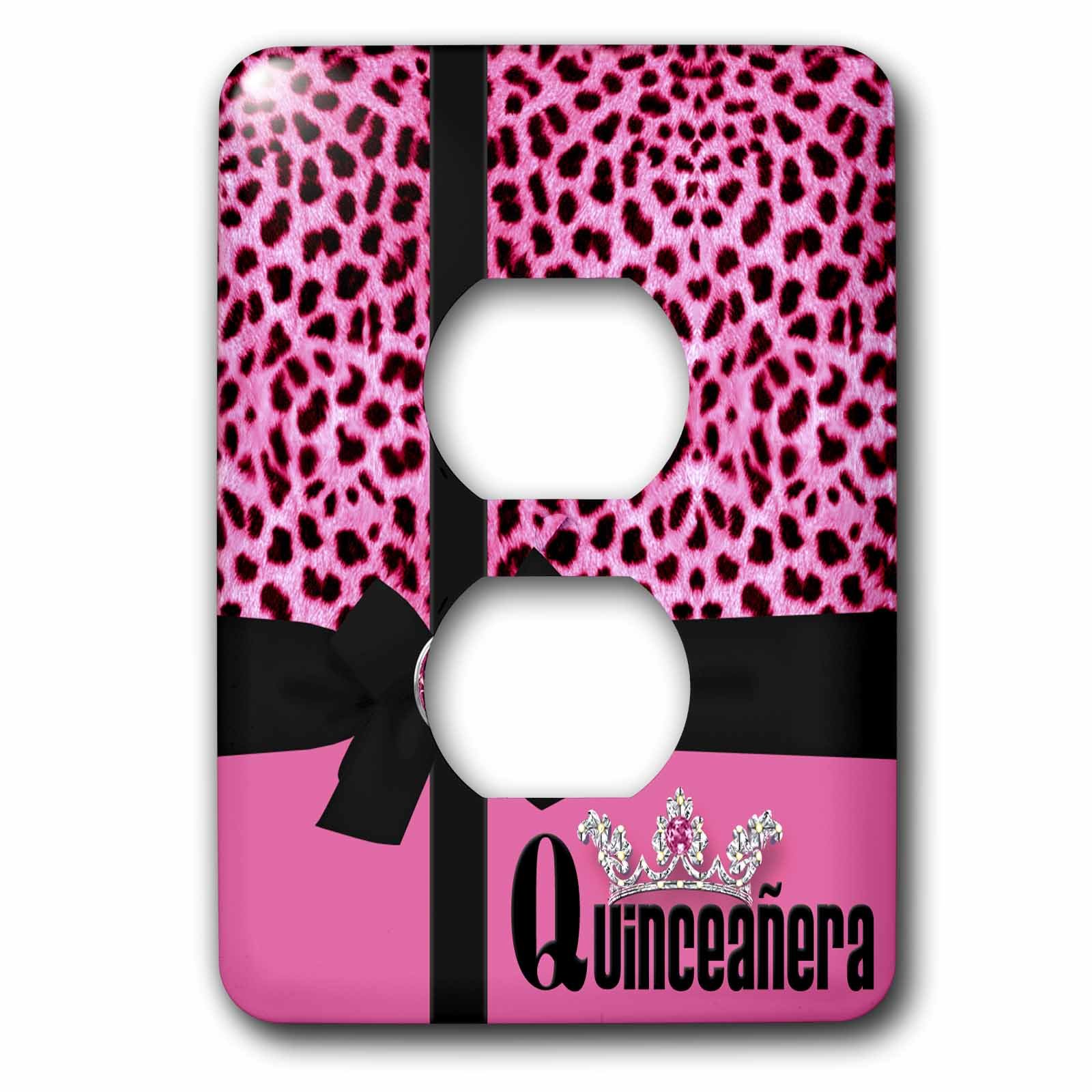 Plaque de prise imprimé guépard rose Quinceanera pour décorer une chambre de fille