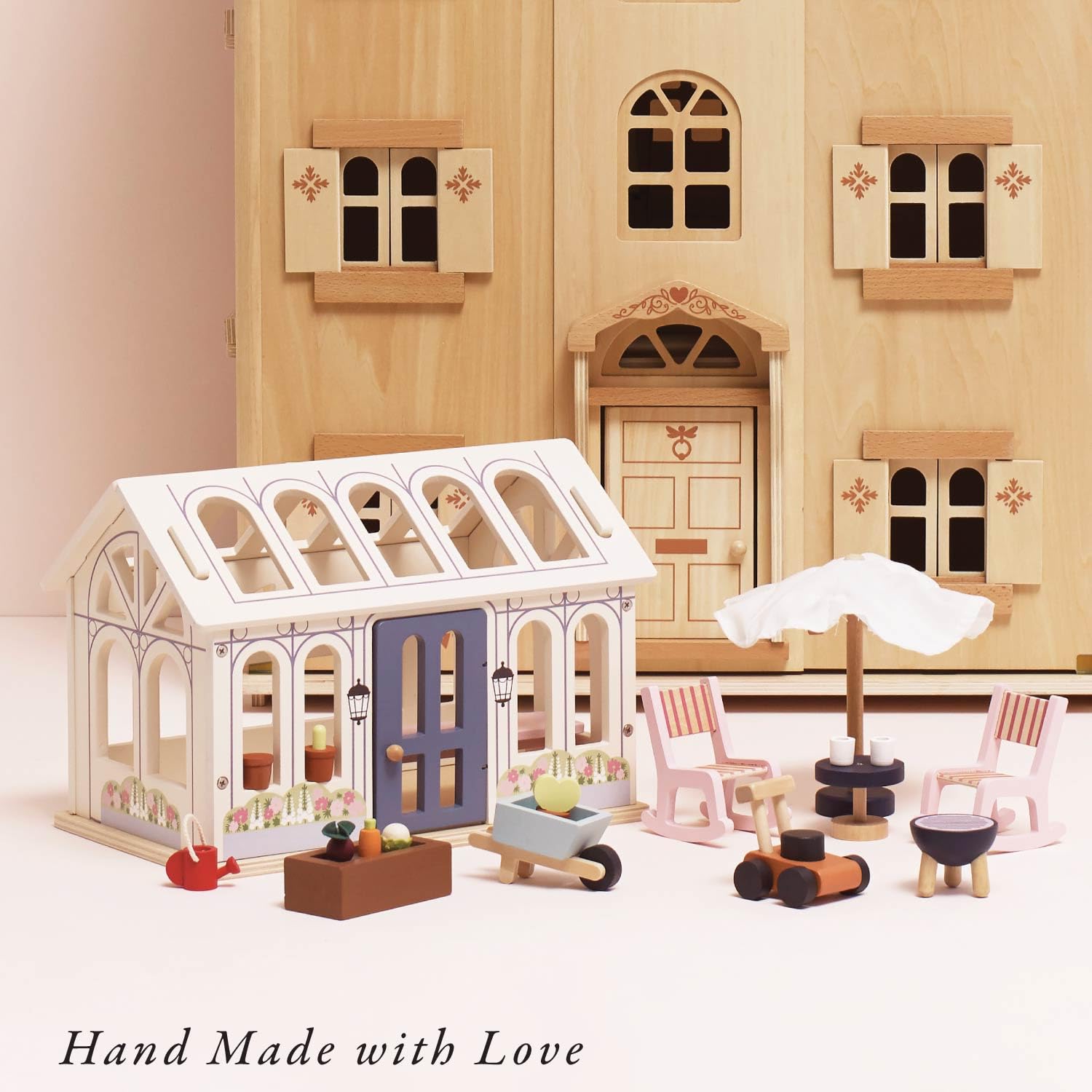 Le Toy Van Holz Puppenhaus Wintergarten Erweiterung - FSC® 100% zertifizierte nachhaltige Ergänzung - plastikfreies Zubehör für Puppenhäuser - fantasievolle Spielzimmermöbel für Kinder