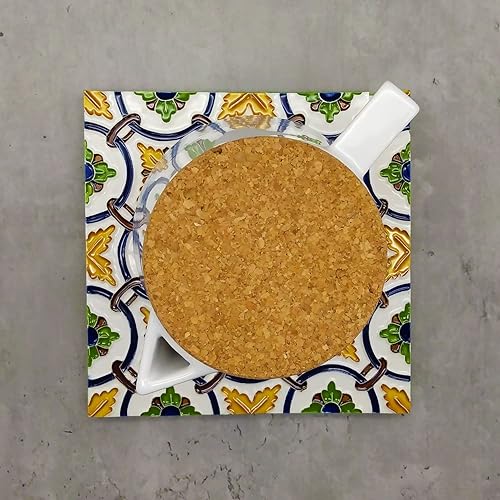 Miniatura 3 de Salvamanteles cuadrados de cerámica portuguesa pintada a mano, fabricado en Portugal (TG6)