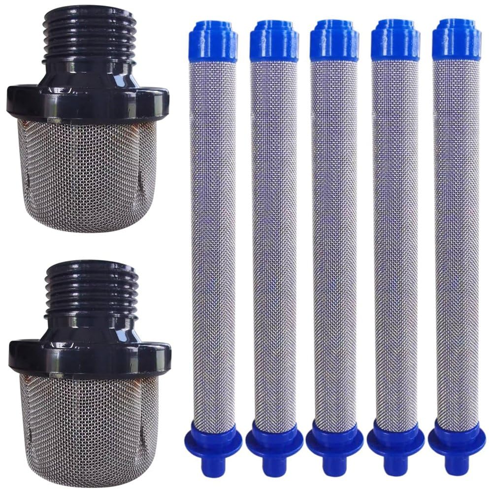 Fuhjythy 2Pcs 288716 3/4 Replacement Inlet Strainer With 5Pcs 288749 60Mesh Sg2/Sg3 Sprayer Filters For Airless Paint Sprayers