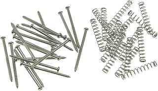 Dopro Pack of 20 Bass Guitar Pickup Mounting Screws Pickup Springs for Precision P Bass or J Bass or P90 Soap Bar Pickups Nickel