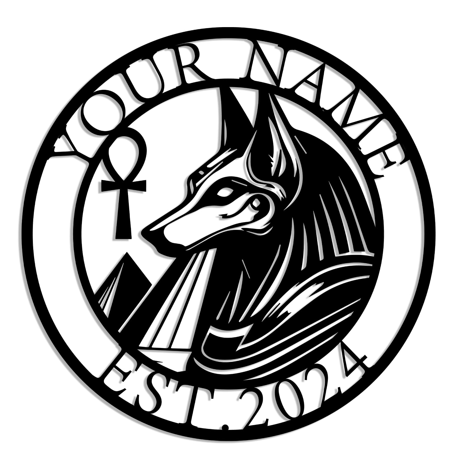 Senyer Style-1 Custom Anubis Metal Wall Art, Personalized Anubis Name Sign, Egyptian Lovers Unique Birthday Gift, Valentines Day Gift, Iconic Mythology Metal Art, Easy To Hang, Housewarming (Style-1)