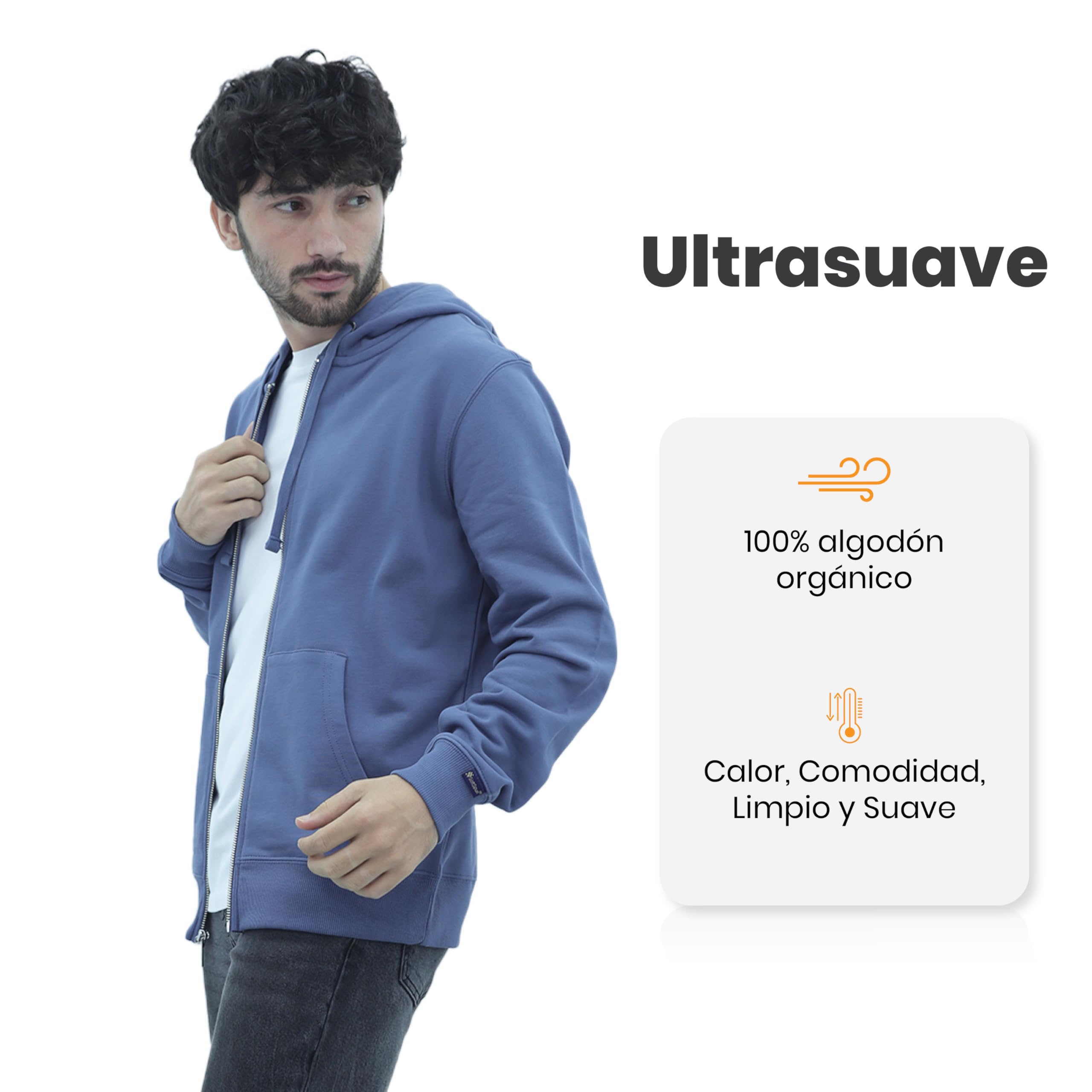 SoftSpun Sudaderas con Cremallera Hombre y Mujer | 100% Algodón Terry | Hoodie Premium Mercerizado | Sudadera Deportiva