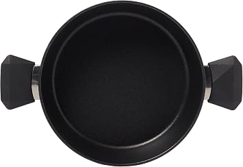 CROWN Pierre Cardin 1500023290 7 Piece Diamond Cook Granix Cookware Set, Black