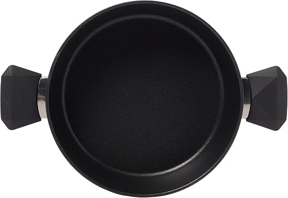 CROWN Pierre Cardin 1500023290 7 Piece Diamond Cook Granix Cookware Set, Black