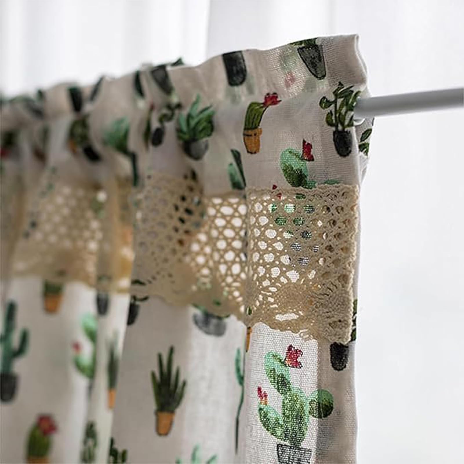 Generico W140xH60cm, Tenda per Camera da Letto Stile retrò Tende da Mantovane per Fattoria caffè Soggiorno Tendina da Cucina Stile Rustico Tenda Finestra Interni per Piccole Finestre