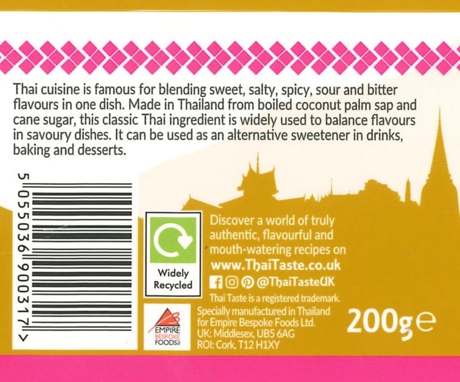 Thai Taste Palm Sugar 200g - Pack of 2
