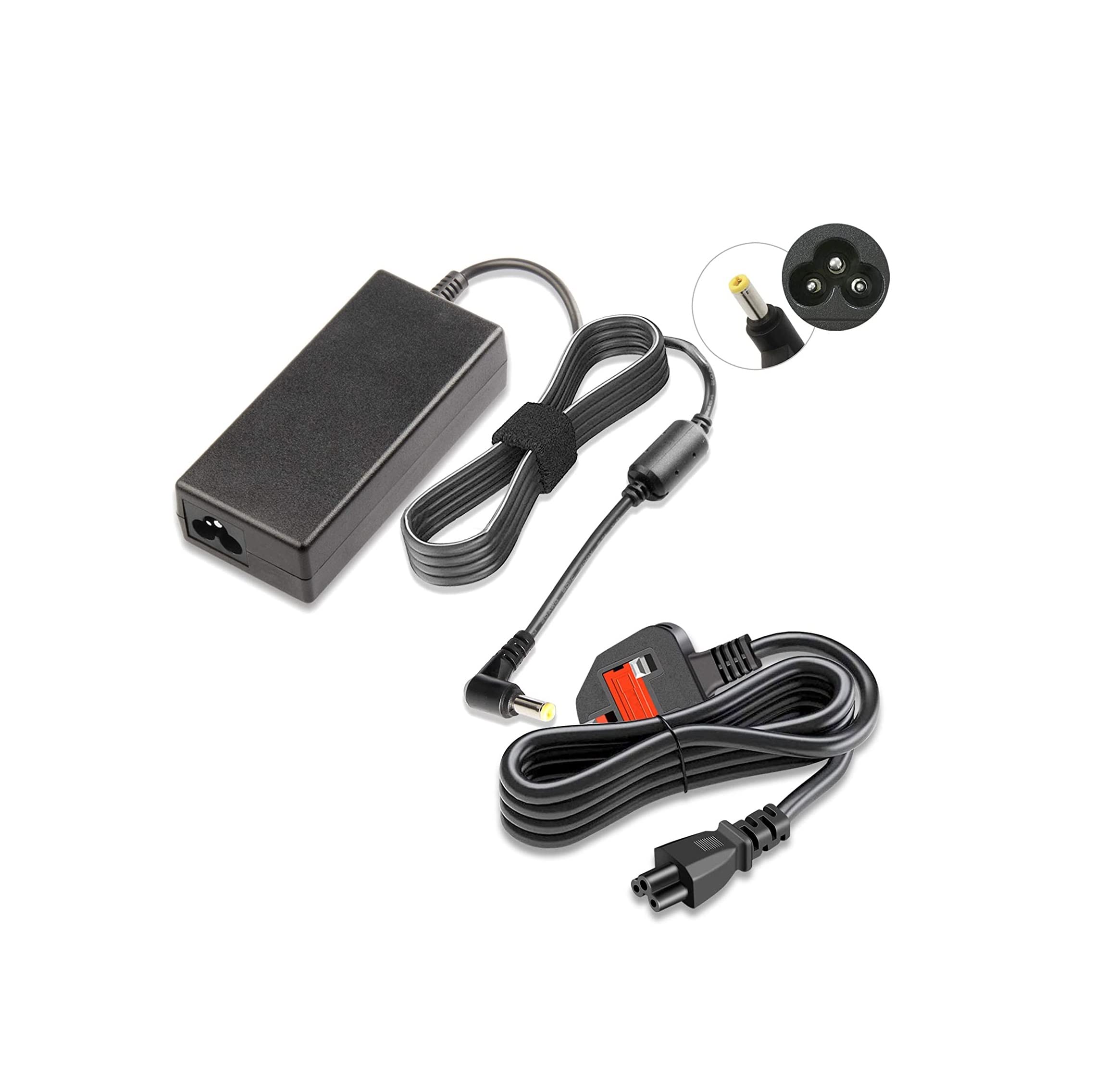 HRX Output (19V/4.7A) AC Adapter Laptop Computer Charger For-Toshiba,) Satellite C50/C55/C75/C655/C850/C855/C855D/C55D/C675/C650/P50/A100/A105/A200/A205/A305 P200/P750) - Black