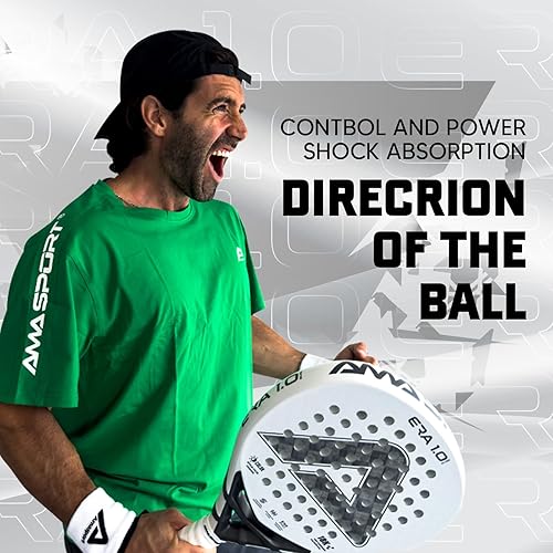 Miniatura 9 de AMASPORT 2025 Era-1.0 Series Pros - Raqueta de pádel de carbono de 18 quilates y tecnología que cambia de color Control avanzado de giro y raquetas