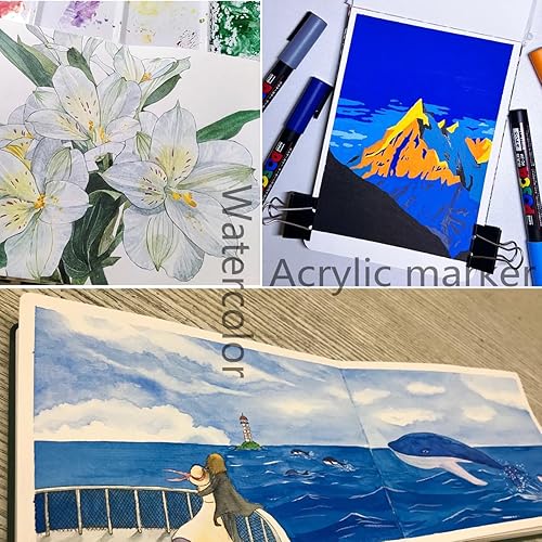 Miniatura 7 de Diario de acuarela hecho a mano, 7.6 x 5.3 pulgadas, 140 libras10.58 ozm, prensa en frío, 20 hojas40 páginas, cuaderno de bocetos, cuaderno de