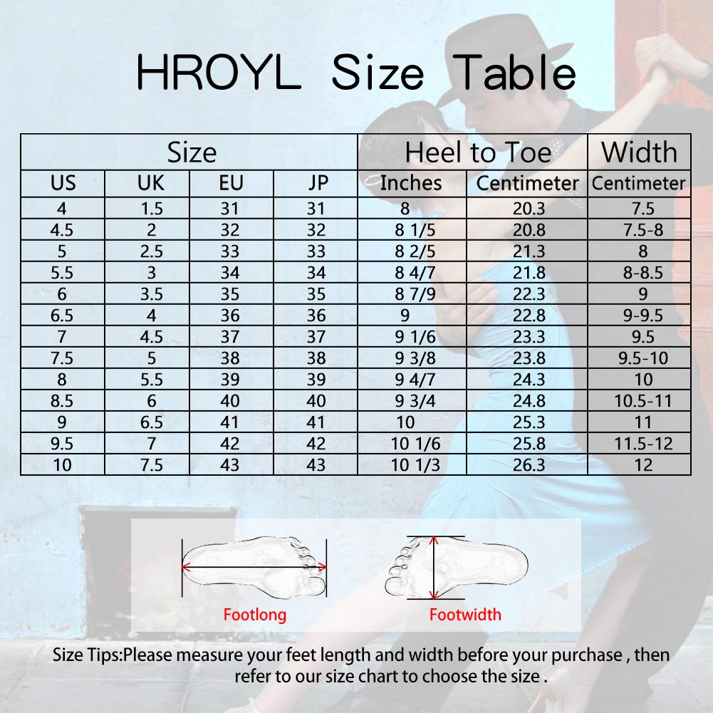 HROYL Zapatos de Baile Latino Mujer Salsa y Bachata Zapatos Baile de Salón,Modelo YCL356