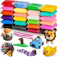 Vista 13 de CiaraQ Kit de arcilla para modelar - Arcilla seca al aire de 64 colores con herramientas de escultura, ideal para manualidades, proyectos