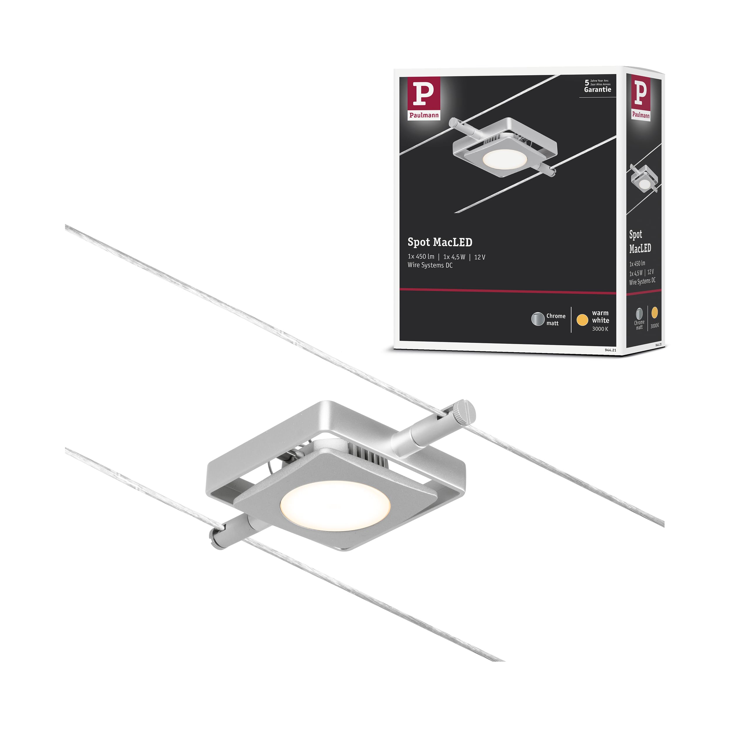 Système de câble LED extensible Paulmann 94421 spot de plafond intérieur 3000K
