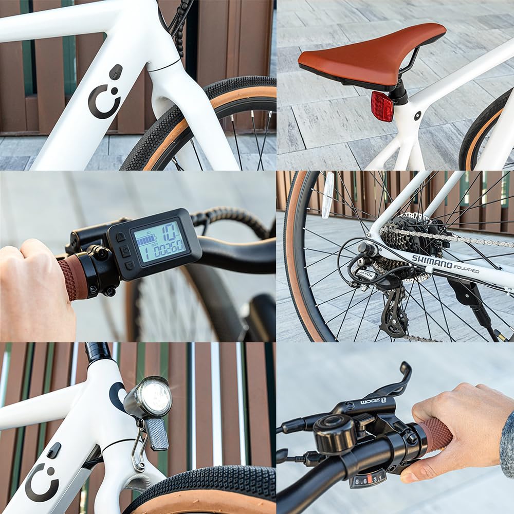 Cecotec Elektro-Stadtfahrrad City Sprint, 250W, 28-Zoll-Räder, 70 km Reichweite, 360 Wh Batterie, Shimano Altus 8-Gang-Schaltung und Doppel-Hydraulikbremsscheiben
