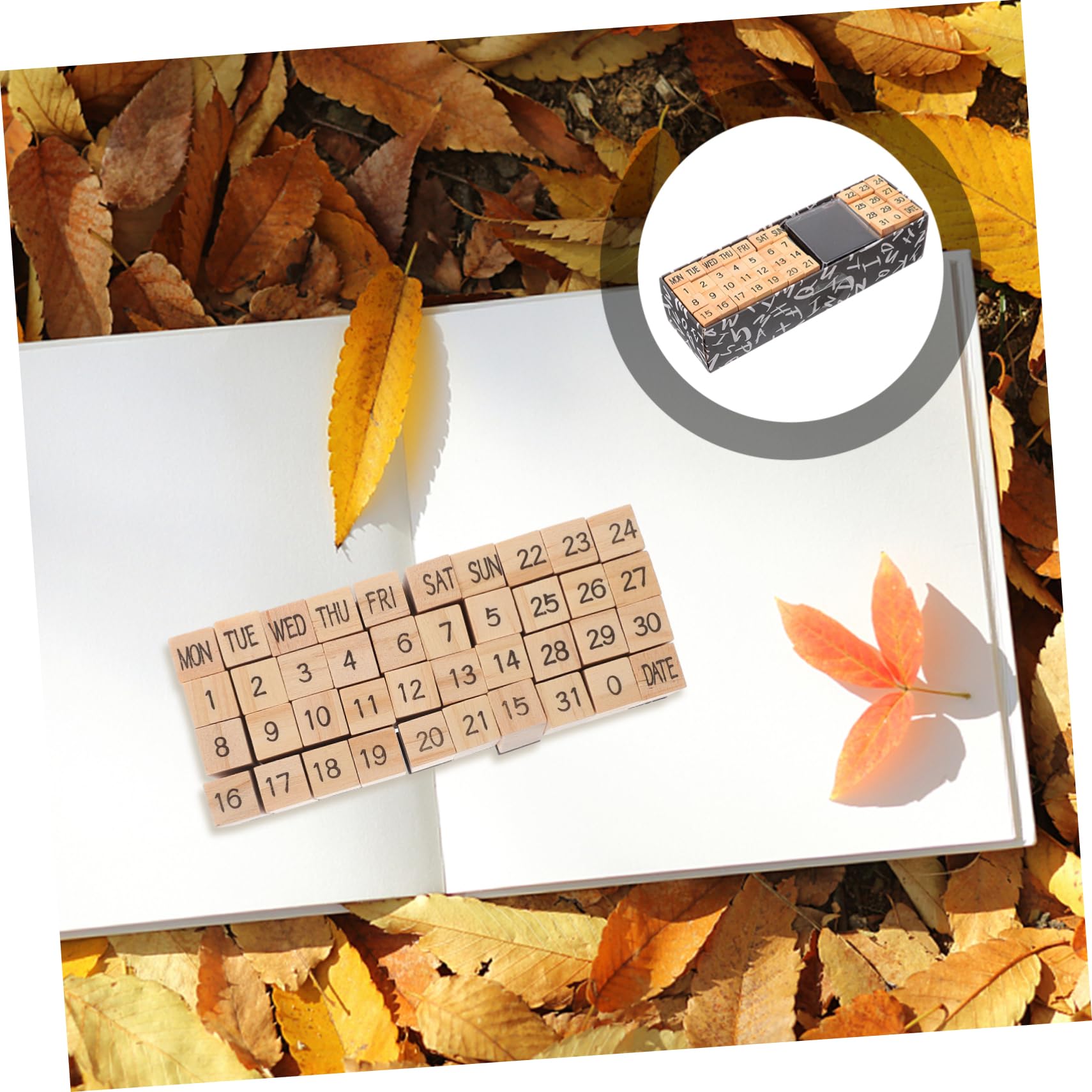 OSALADI 5 Sätze Handbuchsiegel -Set Stempeln fällig Handwerk Woche Basteln Name Briefmarken für Scrapbooking Journal -Briefmarken Monatsnummer Scrapbooking-Holzstempel hölzern