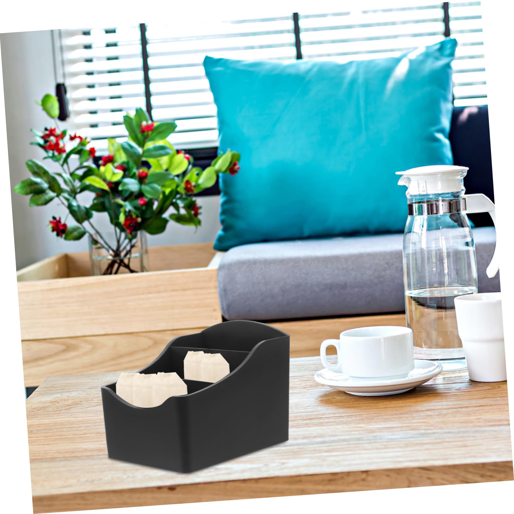 Amosfun 4 Uds Caja De Almacenamiento De Azúcar Bolsas De Té Soporte Para Bolsas De Azúcar Contenedor De Almacenamiento Dividido Soporte Para Bolsas