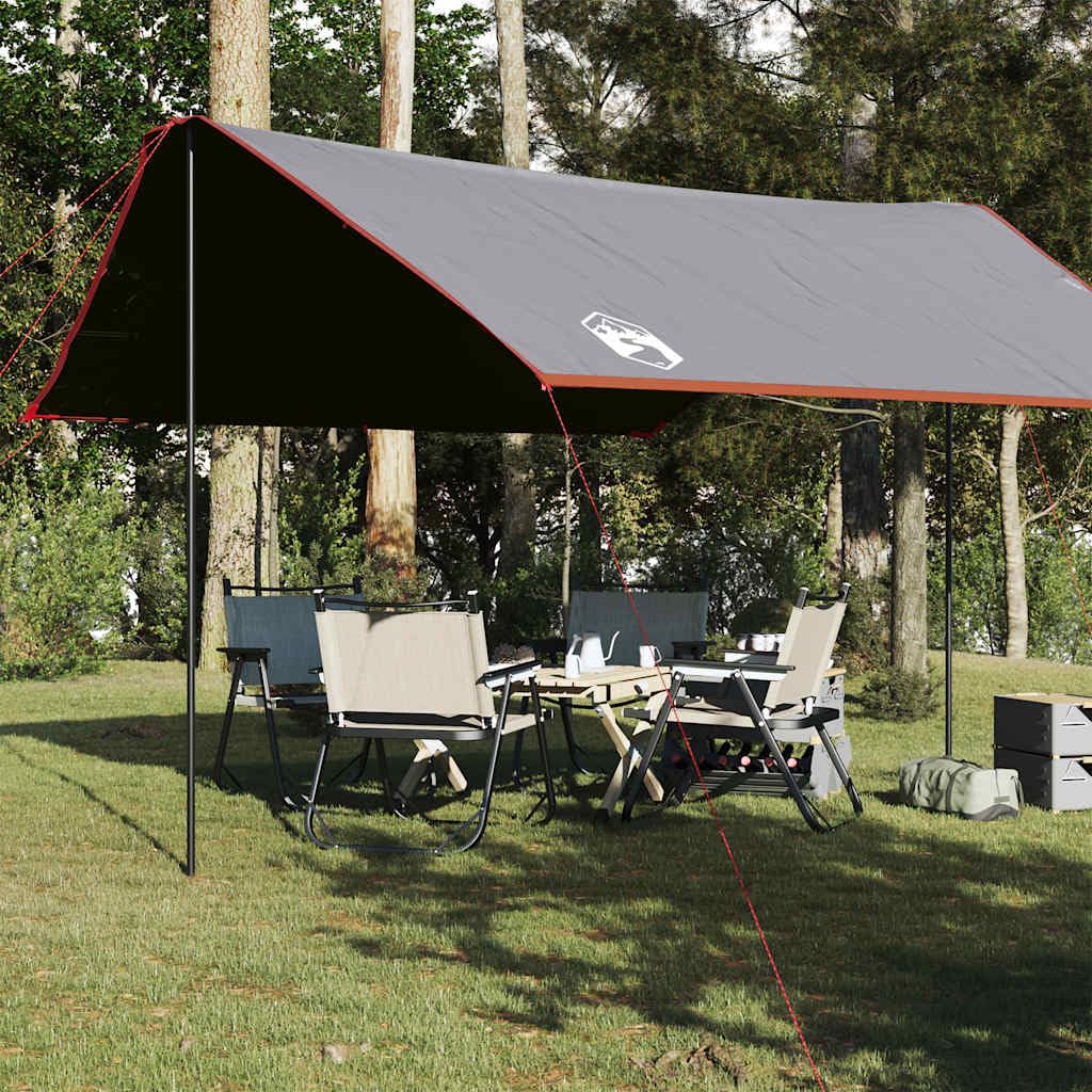 Telone da campeggio arancione 430 x 380 x 210 cm impermeabile, telo per tenda protezione solare per esterno, campeggio, escursionismo, amaca 94684