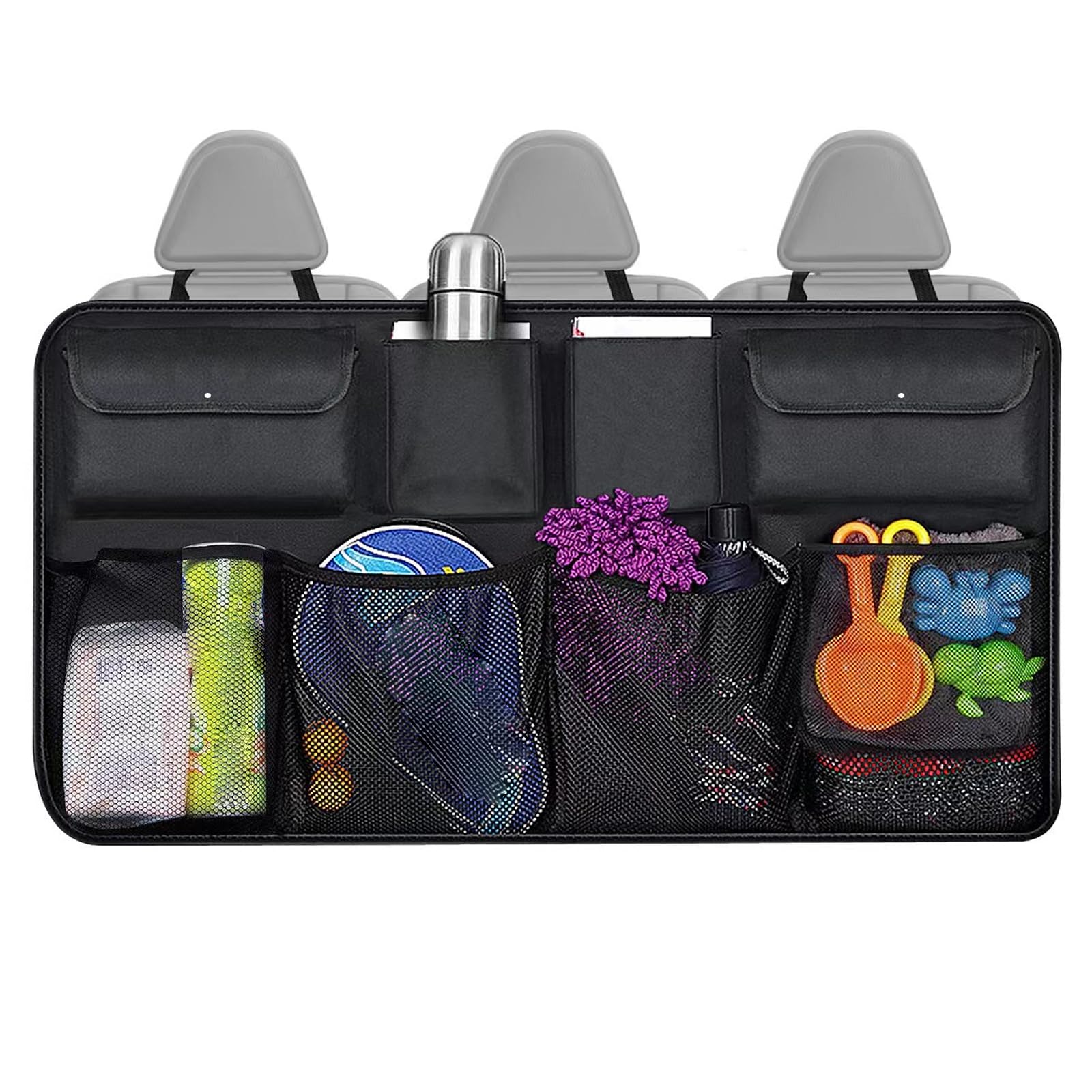 Msioytog Sturdy Leather Car Boot Storage Case with Multiple Section Ventilated Pockets 48X88Cm for Better Organization Car Accessories Storage
