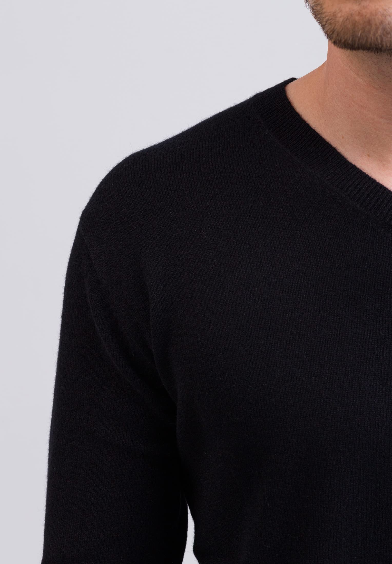 100% Kaschmir Herren Pullover | Sweater V-Ausschnitt 2-fädig