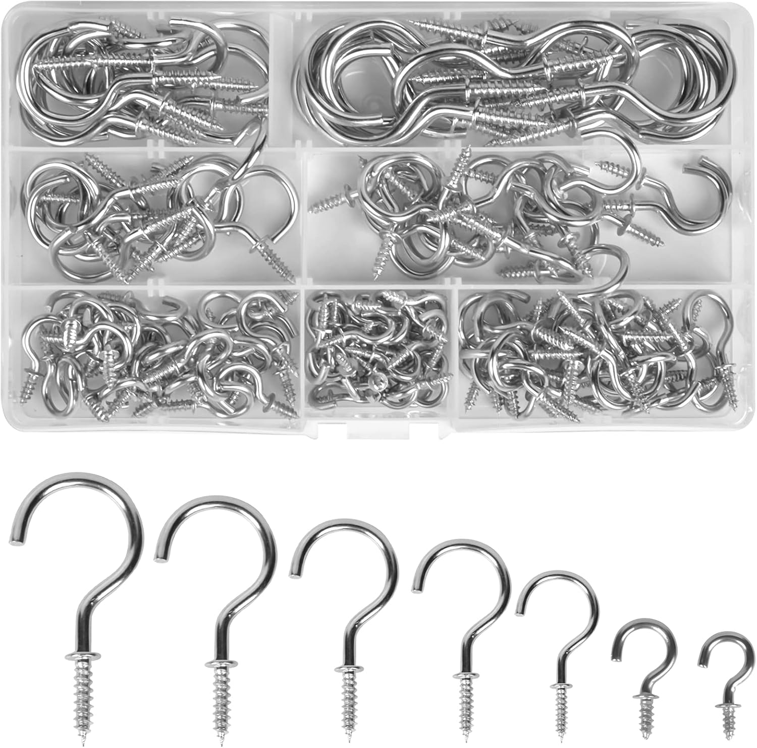 150Pcs Screw in Hooks,Screw Hooks, Cup Hooks Heavy Duty, Small Hanging
