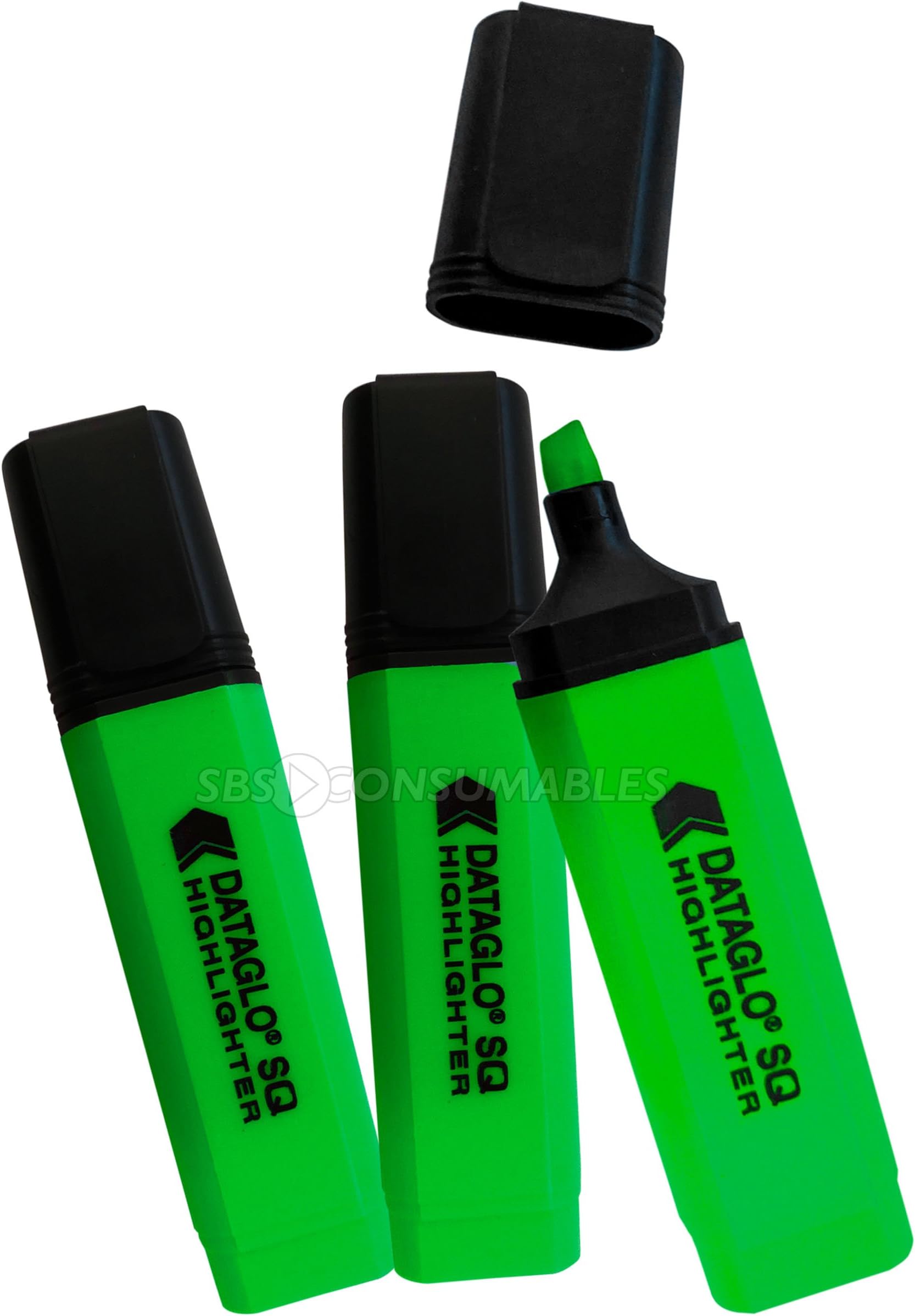 PACK OF 10 GREEN DATAGLO SQ CHISEL TIP HIGHLIGHTERS