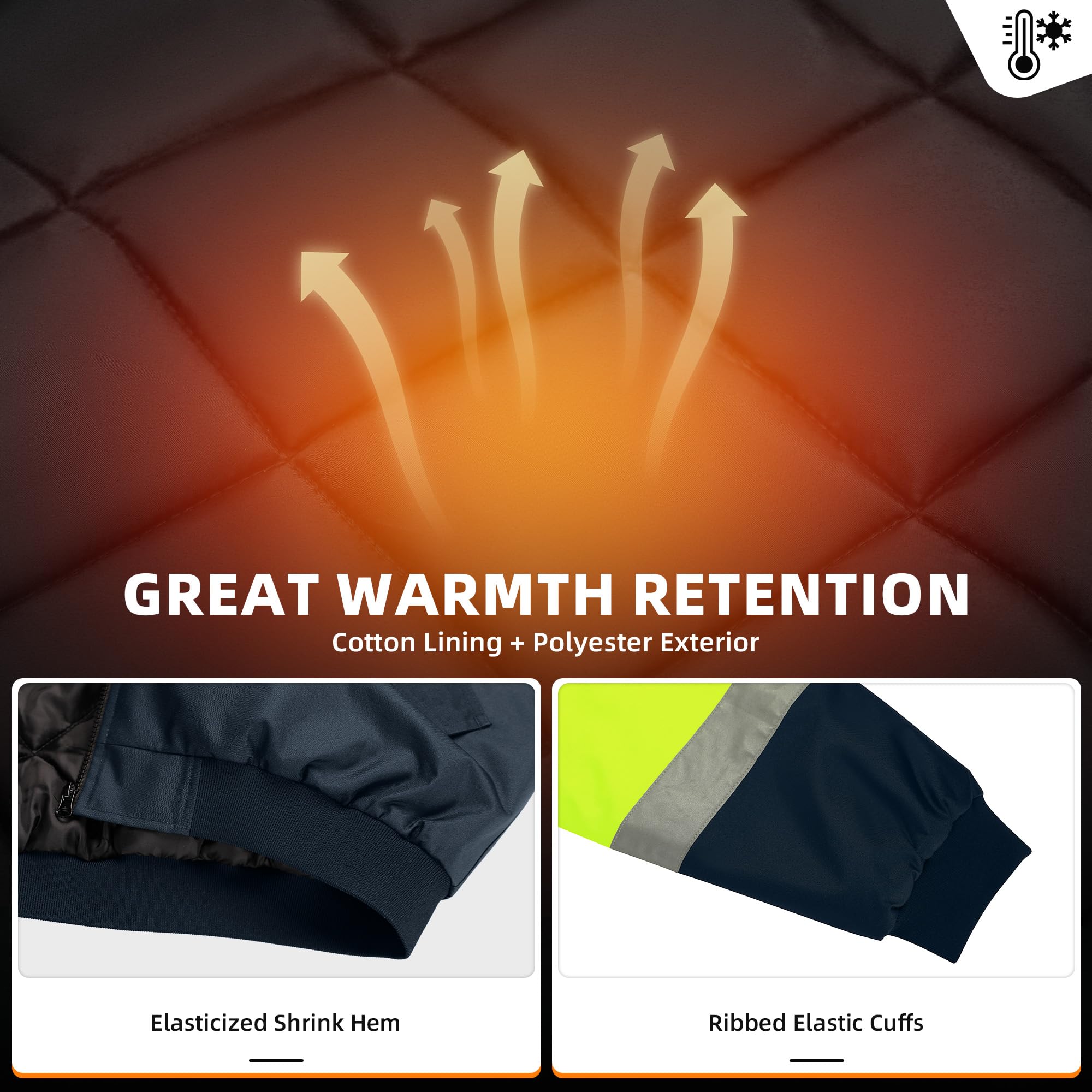 Snapklik.com : SHORFUNE High Visibility Safety Bomber Jacket For Men ...
