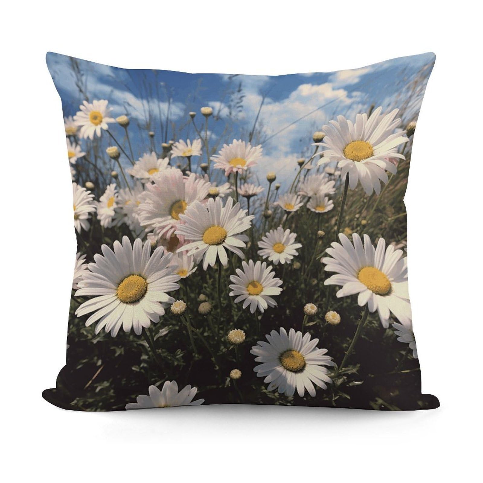VstaDank Beautiful Daisies Throw Pillow Cover Soft Square Cushion Cover Art Artwork Pillow Covers Mordern Couch Pillow Covers Decorative Cushion Case for Chair Couch Bedroom Living Room