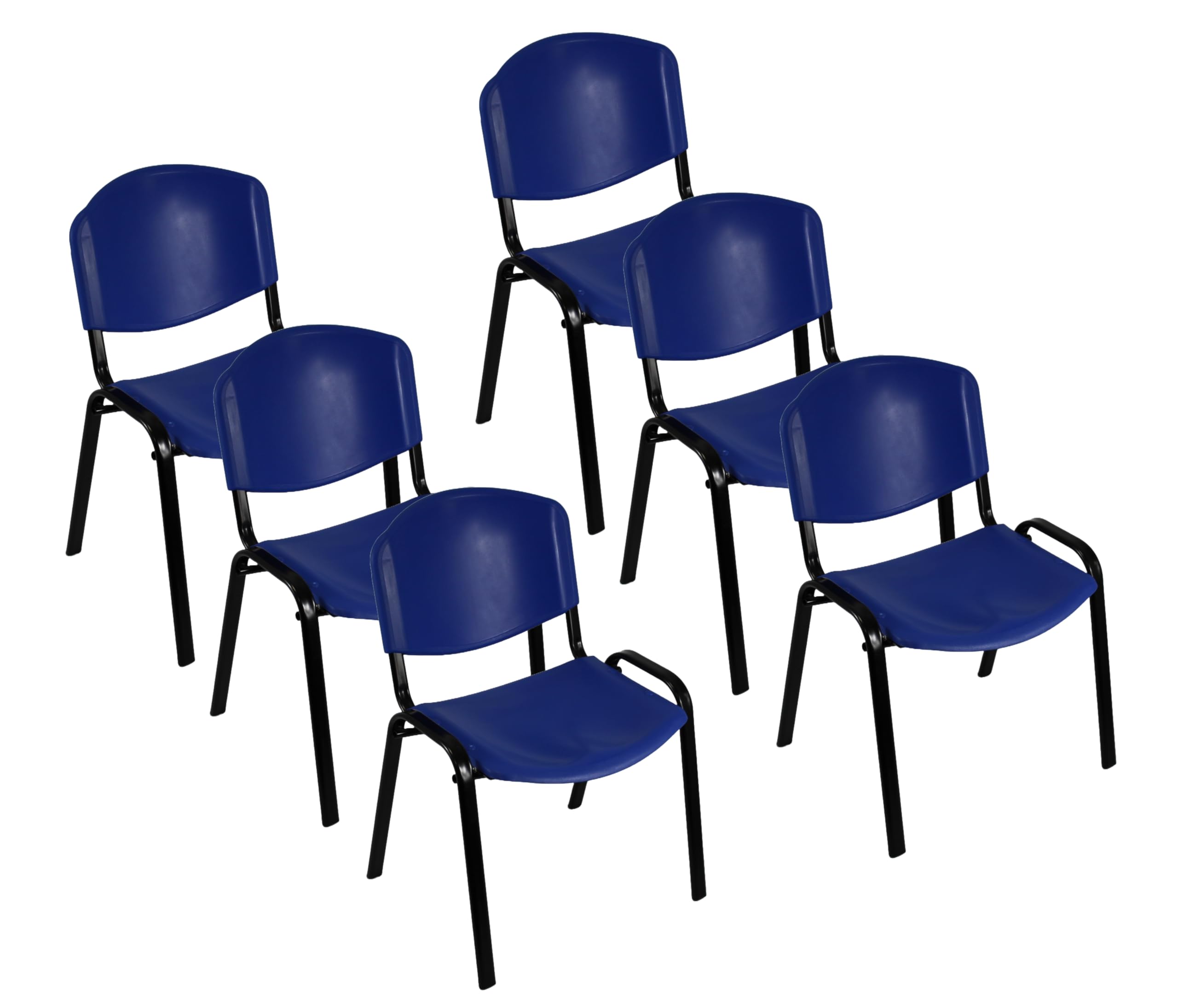 Meta Furniture Stacking CHAIR Stackable training lecture Exam classroom Conference Chair (6, Blue)