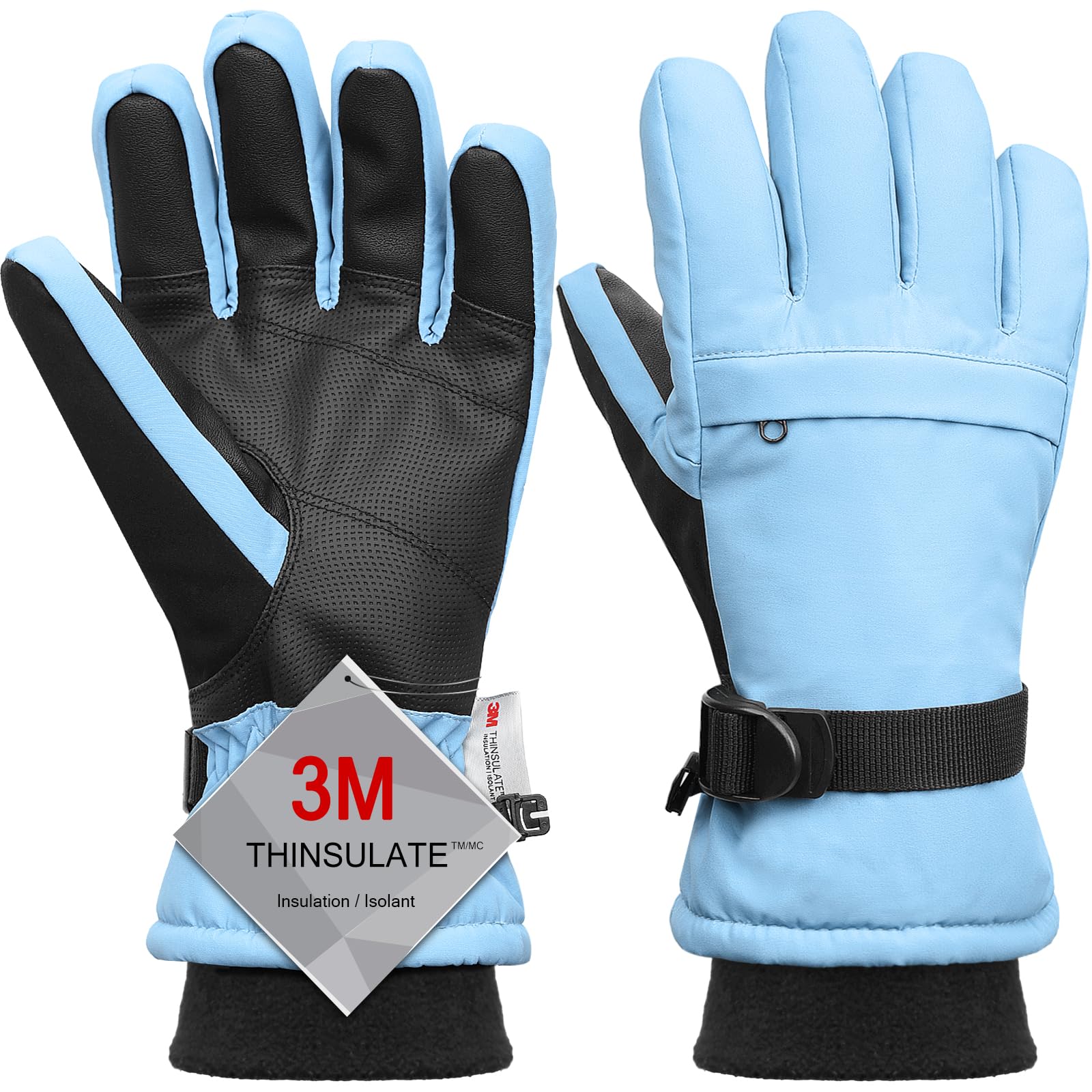 Ski Gloves,Snow Gloves Waterproof Winter Warm Cold Weather Touchscreen Gloves for Parent&amp; Child Kids Skiing,Snowboarding